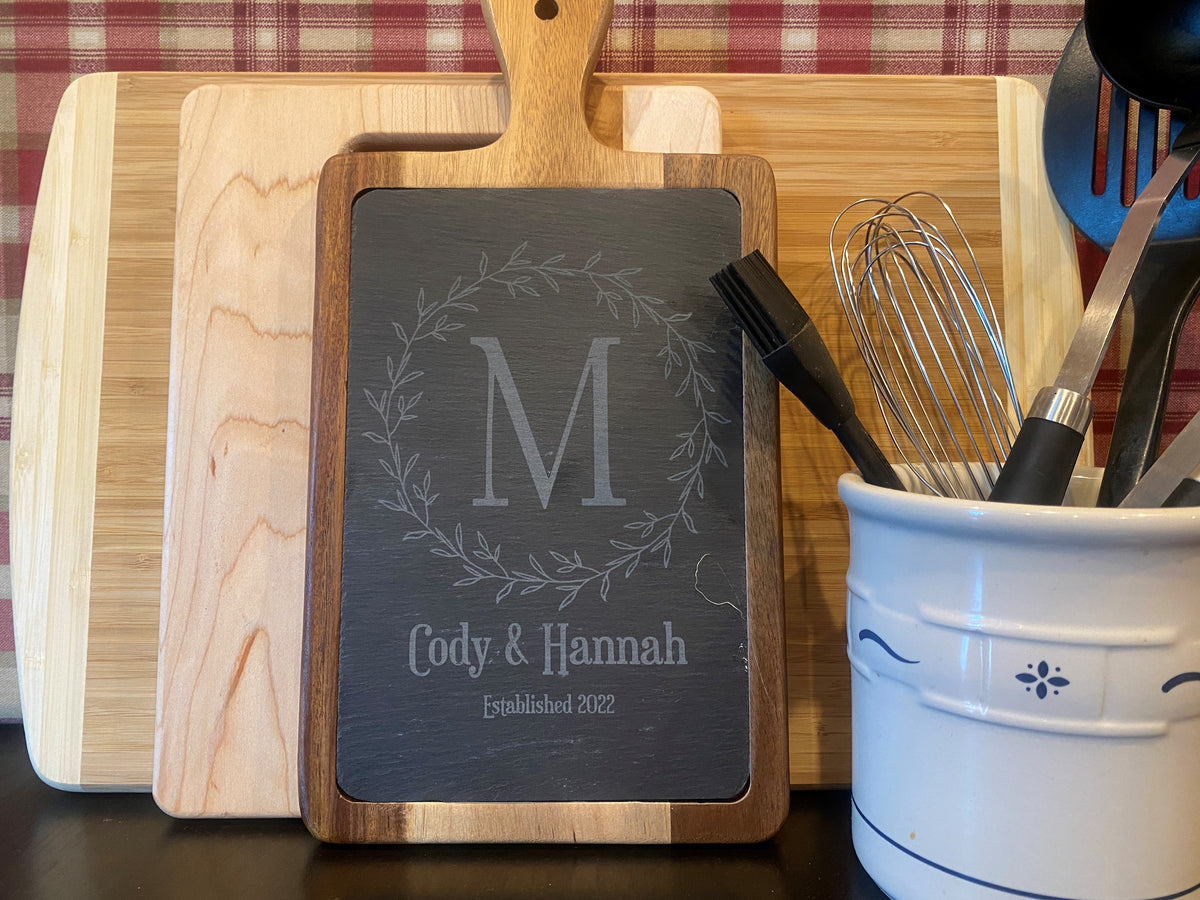 Personalized Kitchen Cutting Board with Engraved Utensils