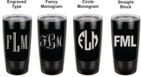 Monogram 20 oz Tumbler (10 color options)