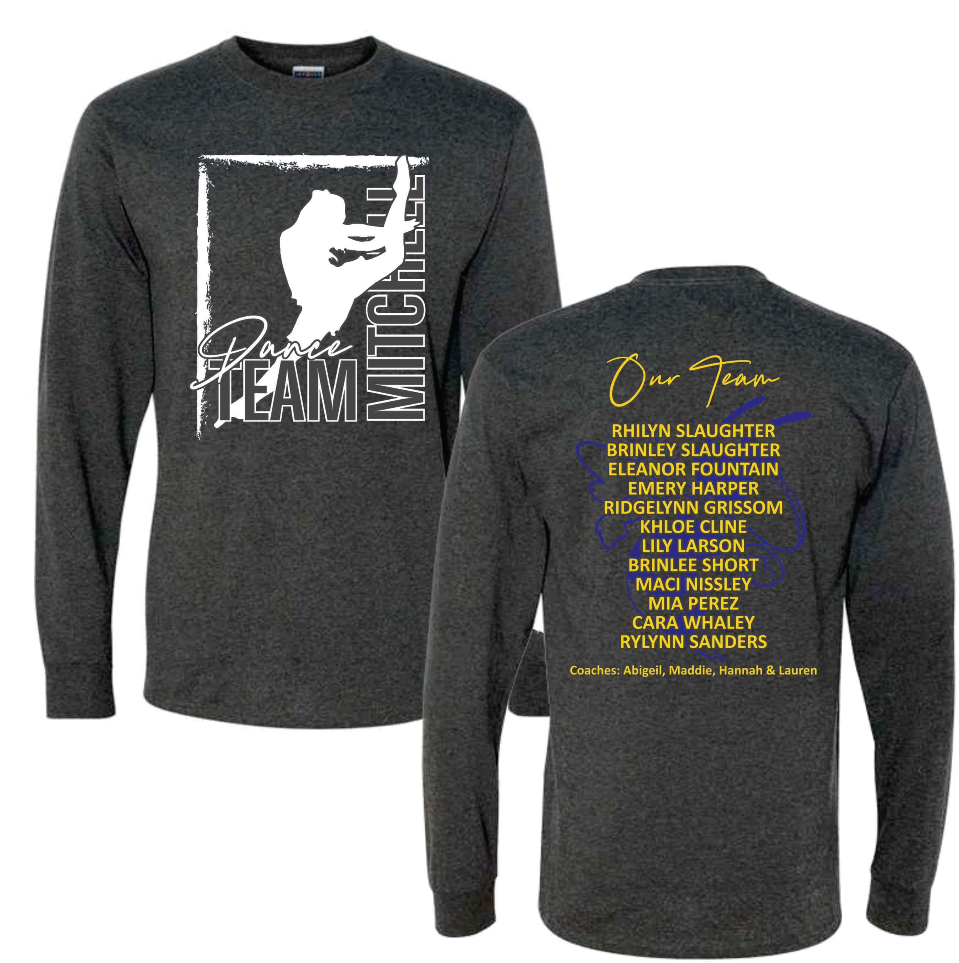 B - Dark Heather Long Sleeve Tee (Mandatory) - MJHS Dance 2023