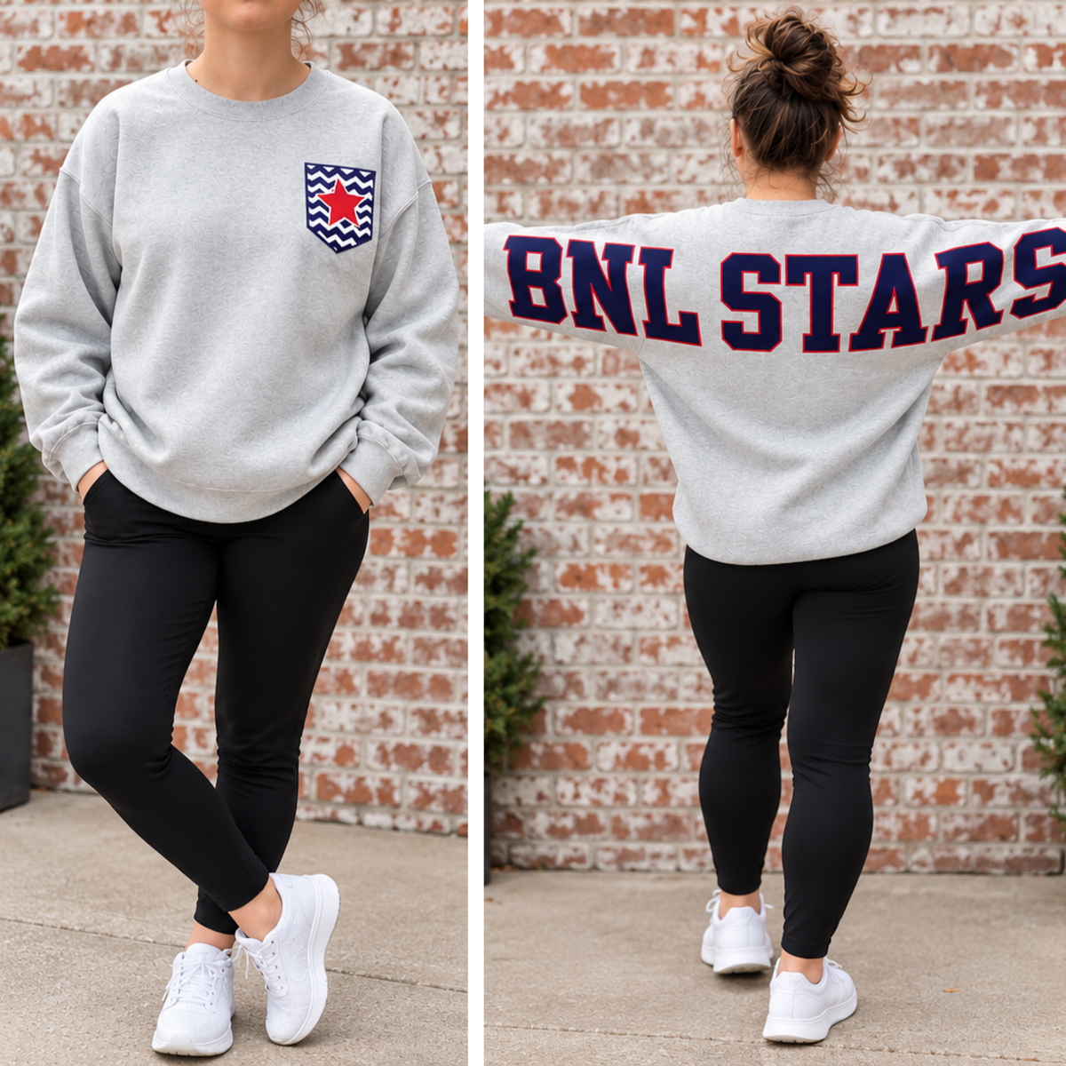 School Spirit Oversized Printed Crewnecks
