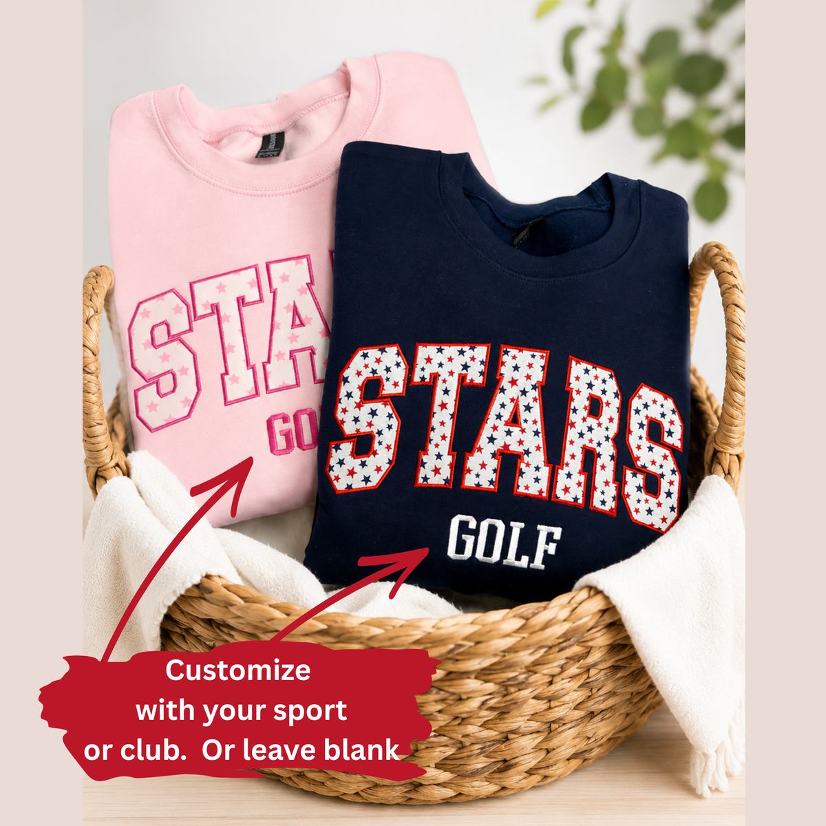 Applique Stars Crewneck (custom options)