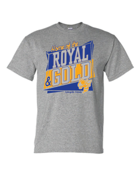Home Of Royal and Gold HEATHER GRAY TEE - Springville Tee- YL ONLY