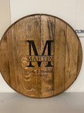 Repurposed Authentic Bourbon Barrel Lid Sign