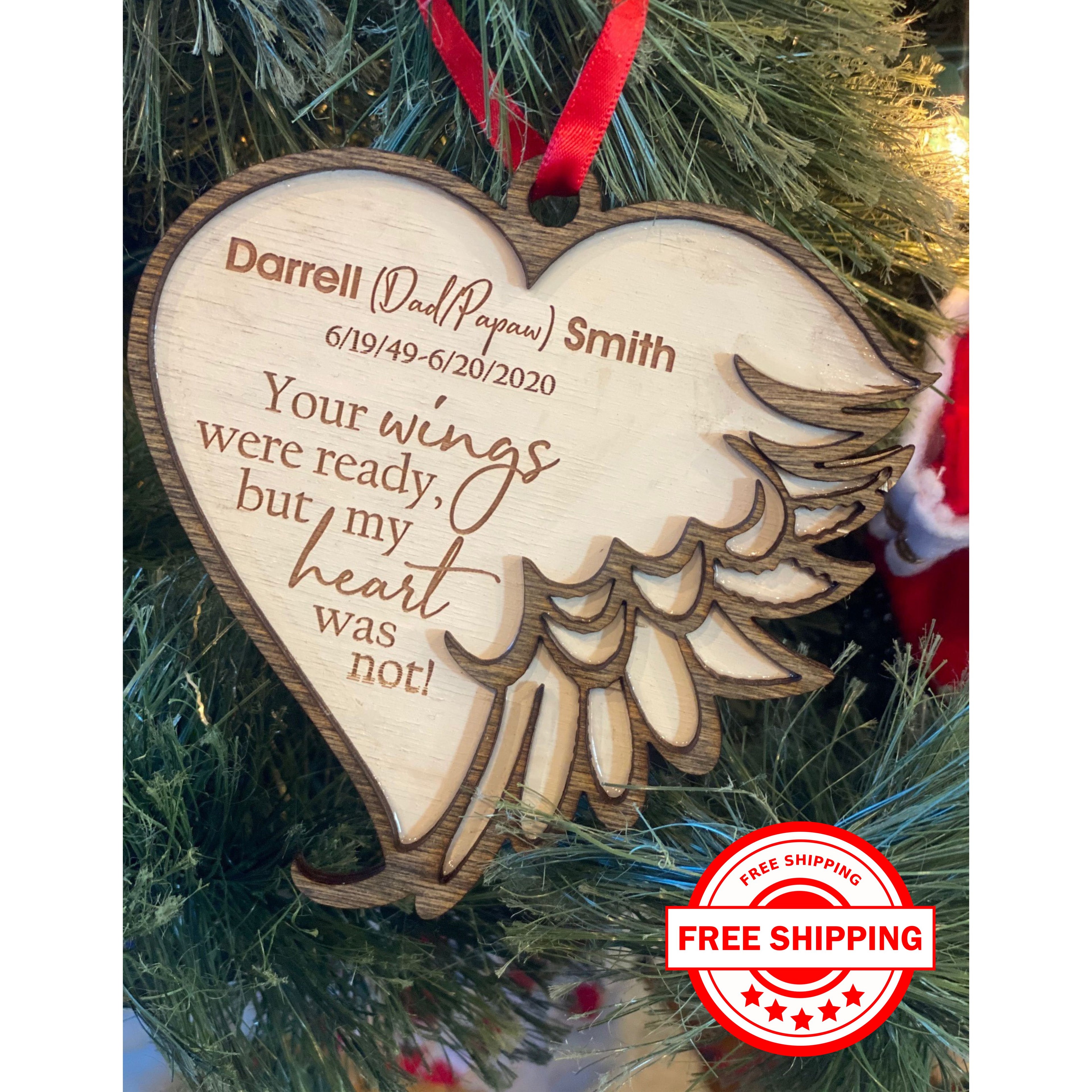 Memorial Wooden Ornament