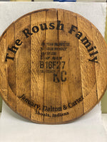 Repurposed Authentic Bourbon Barrel Lid Sign