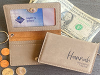 Leatherette ID Wallet Holder Keychain