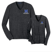 16 - Dark Gray V Neck Sweater  (ladies and mens) - MCS Staff Apparel