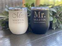 Mr & Mrs Wine Tumbler Gift Set