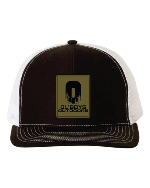 AA - Richardson Trucker Hat with Leather Patch - Black/White - Ol Boys 2022