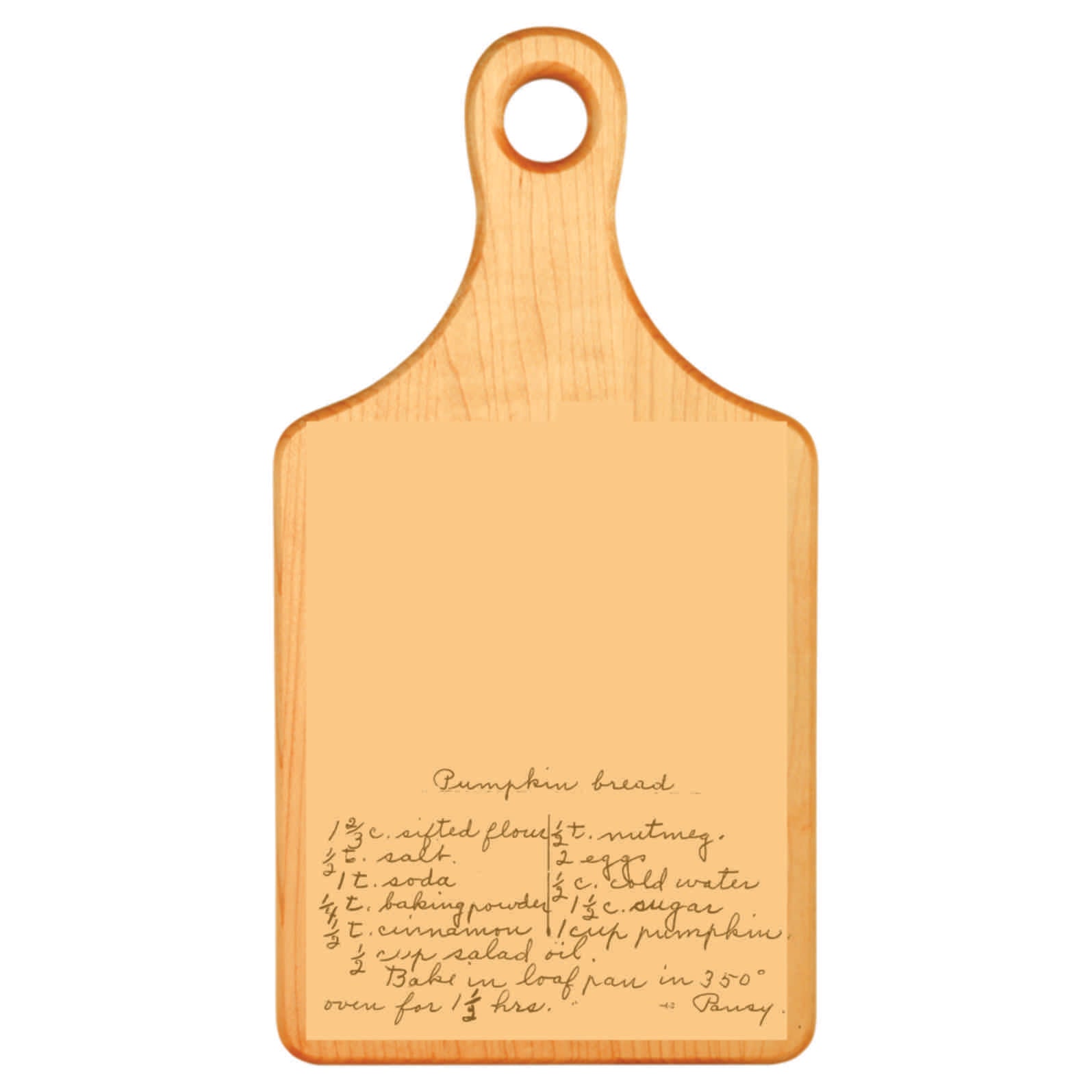 Engraved Cutting Board - Maple Paddle