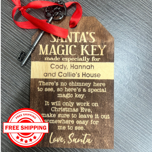 Santa Key "Gift Tag"  (Customized With Name)