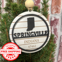 Shiplap City and State Ornament