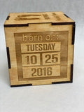 Birth Announcement Wood Block