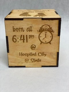 Birth Announcement Wood Block
